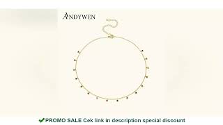 ANDYWEN 925 Sterling Silver Gold Rainbow Zircon Charm Choker Chain Necklace Rock Punk Party New Bead