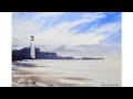 Quick and simple wet on wet watercolor clouds and a lighthouse great for beginners peter sheeler