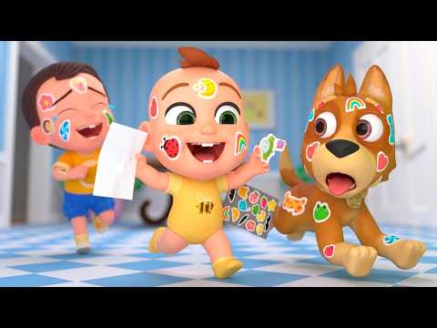 [KIDS SONG] Stickers, Stickers Everywhere! | Funny Nursery Rhymes