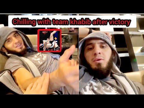 Islam makhachev on live chilling with team khabib nurmagomedov after his victory