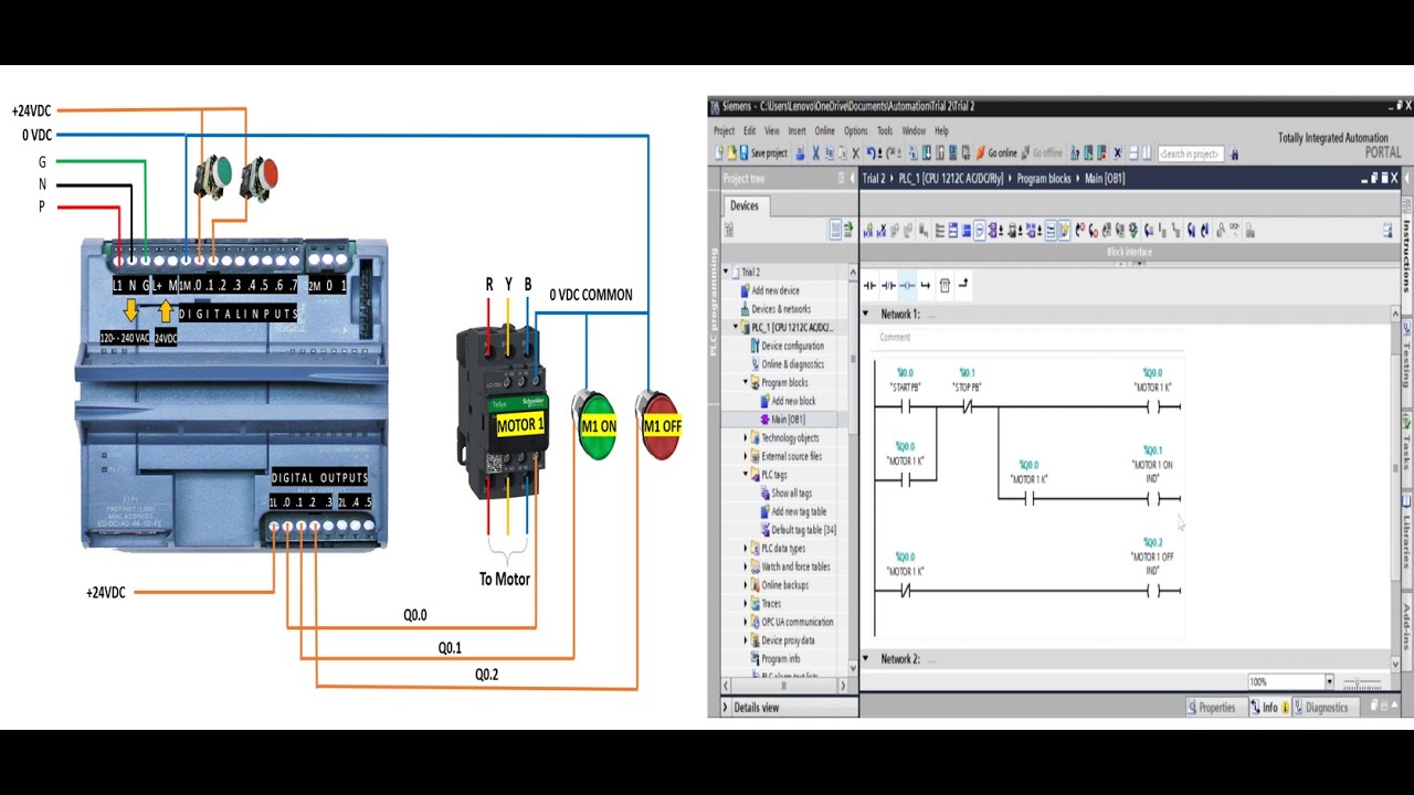 Siemens S7-1200 PLC Programming & Hardware Wiring | PART 2 - YouTube