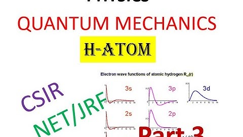 H- ATOM  (QUANTUM MECHANICS ) PHYSICS CSIR NET/JRF JEST BHU DU JNU BARC..PART-3