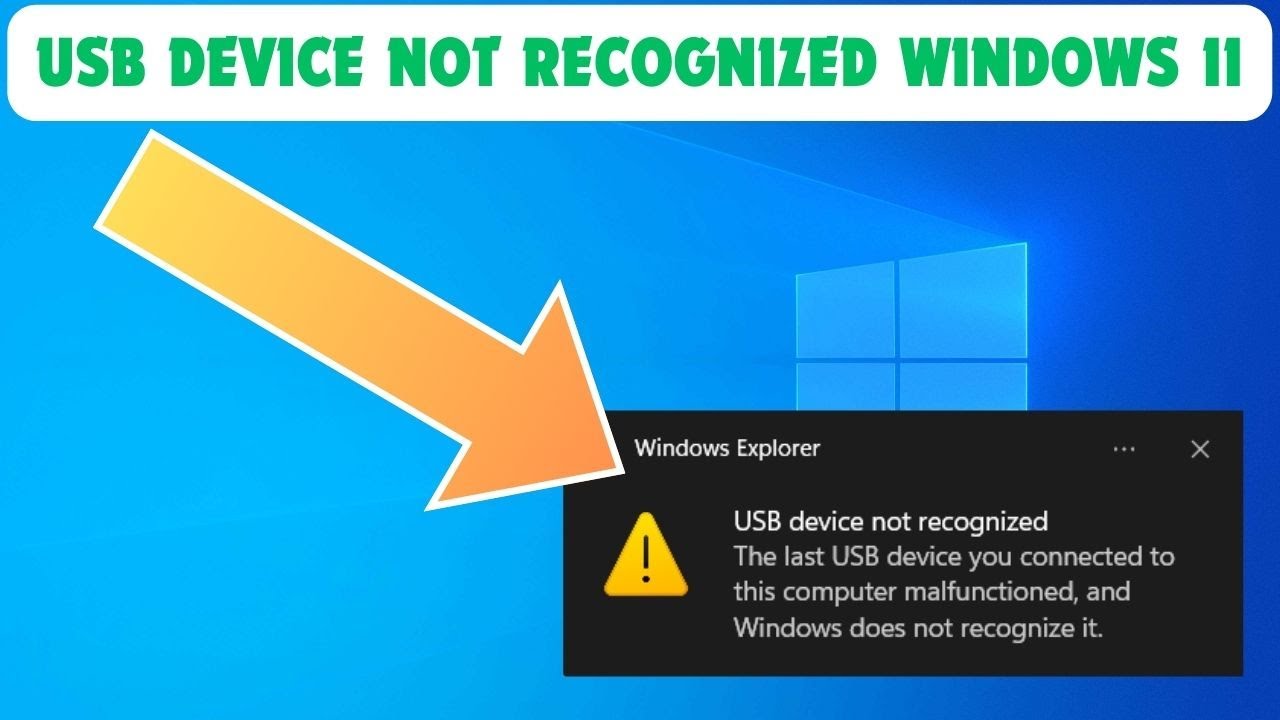 USB device not recognized windows 11 - YouTube