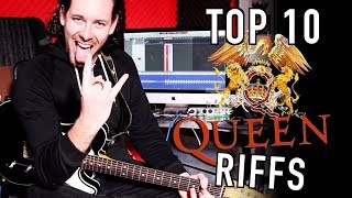 Video thumbnail of "Top 10 Queen Guitar Riffs"