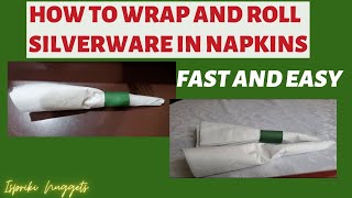 How To Wrap and Roll Silverware in Paper Napkins | Fast And Easy | Ispriki Nuggets