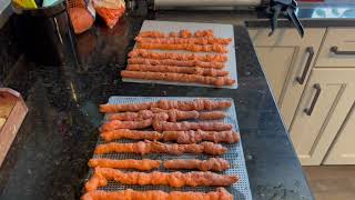 Homemade All Natural Dog Treats With My Dehydrator | Turkey Jerky | LEM Jerky Cannon |