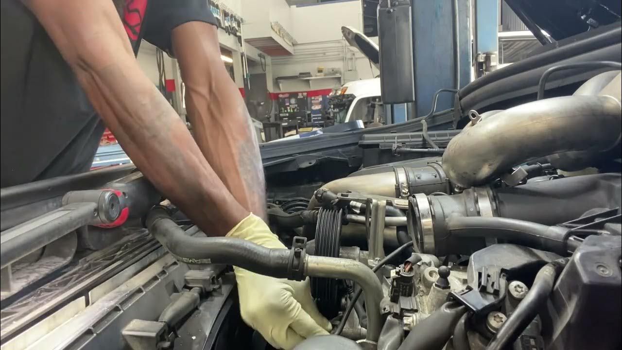 Pt 2 mercedes benz twin turbo coolant line thermostat replacement