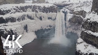 Breathtaking Winter Waterfall Sounds - 8 HOURS White Noise - Nature Soundscapes Video screenshot 1