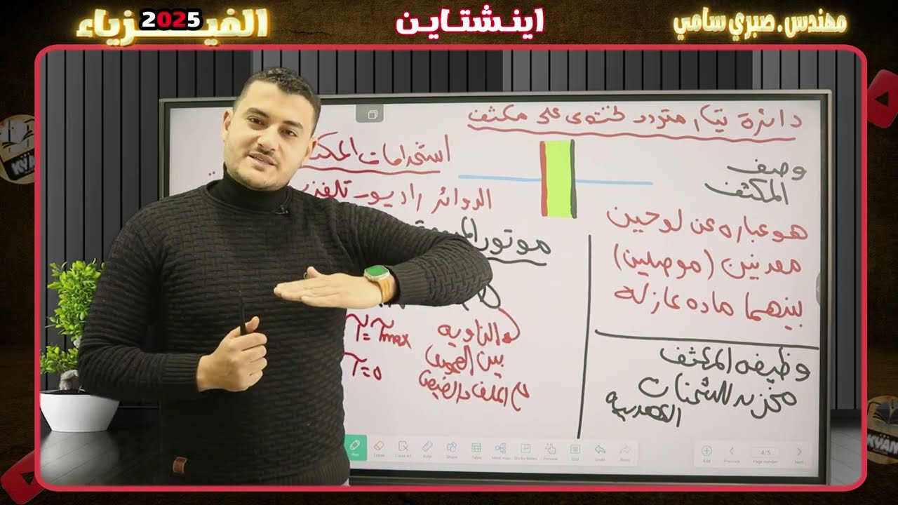 دائره تيار متردد تحتوي علي مكثف capacitors