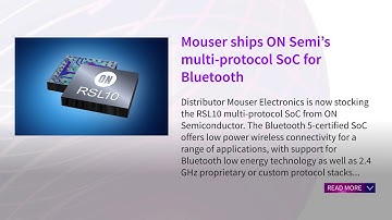 Mouser ships ON Semi’s multi-protocol SoC for Bluetooth
