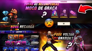 RESGATE AS NOVAS RECOMPENSAS, MOCO DE GRAÇA, RECARGA DO TIGRE, RAGNAROK VOLTARÁ? E MAIS - FREE FIRE