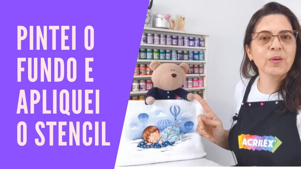 TODOS OS PASSOS da pintura do fundo e aplicação de stêncil