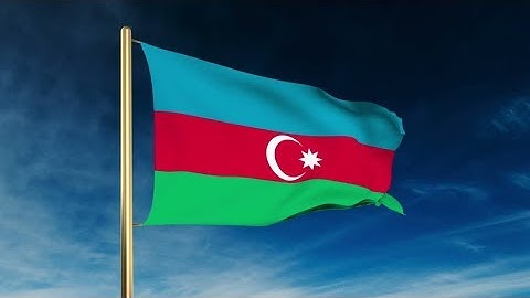 4K Azerbaijan flag slider style. Waving in the win with cloud background animation Stock video