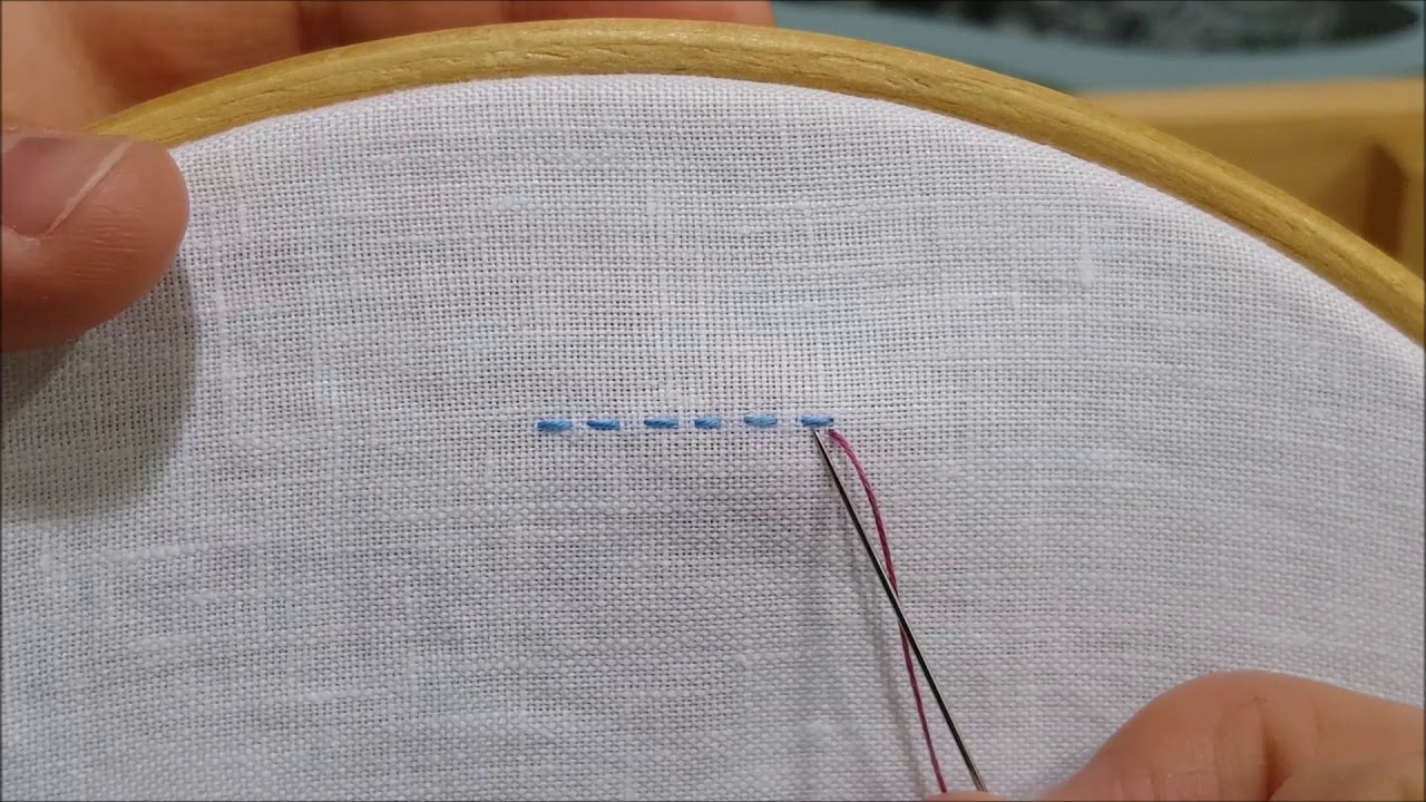 Punto Filza e variante - Tutorial ricamo a mano Running stitch and variant  Hand embroidery tutorial