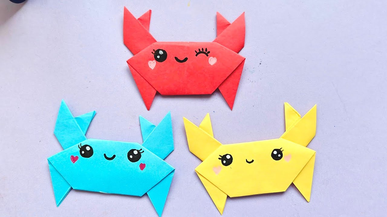 Origami Crab| Easy Origami Sea animals| Easy paper craft DIY Origami