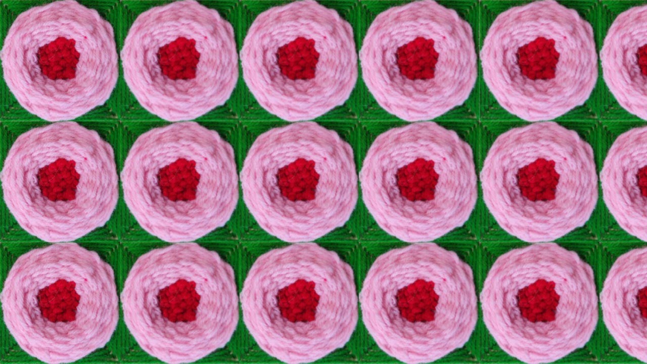 Woolen rose puffy flowers design-DIY woolen doormat-how to make ason,rugs,tablemats