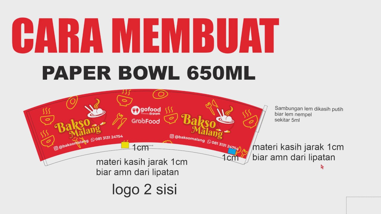 cara wrapping Paper Bowl 650mlBelajar Desain21 YouTube