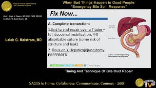Timing & technique of bile duct repair