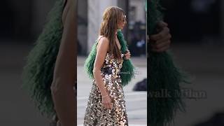 Milan fashion street style • sidewalk runway in milan #shorts