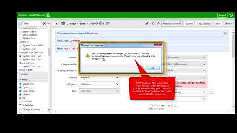 How to create change requests and ctasks for SAP transports