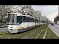Tramvaiul V3A-2010-CA 056 tranzitează Șoseaua Pantelimon, pe linia 5, din București.