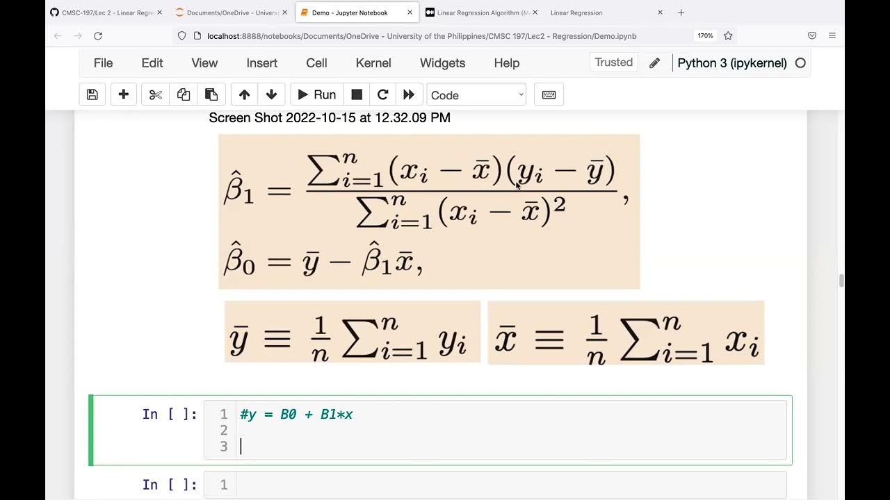 3 -Linear Regression (Least Squares Approach) Implementation in Python ...