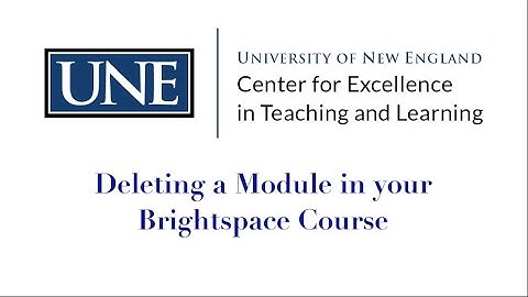 How to delete a module in Brightspace