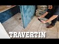 Ep50  pose carrelage travertin en amatrice dans la douche   la grange en renovation