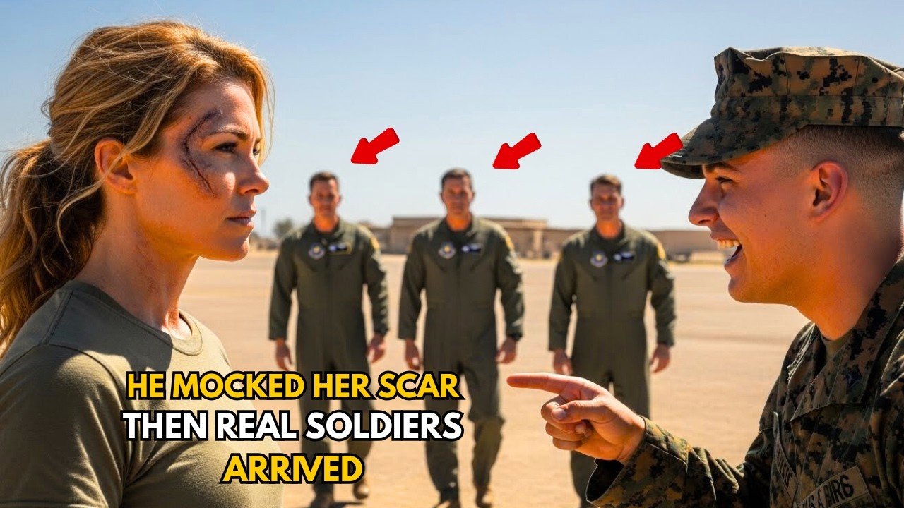 Морские пехотинцы насмехались над ее шрамами — пока за ней не пришли трое бывших морских пехотинц...