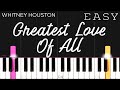 Whitney houston  greatest love of all  easy piano tutorial