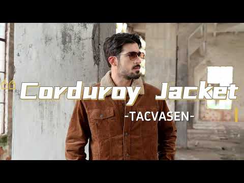 Tacvasen Men's Corduroy Jacket Sherpa Lined Warm Winter Coat Cargo Jacket