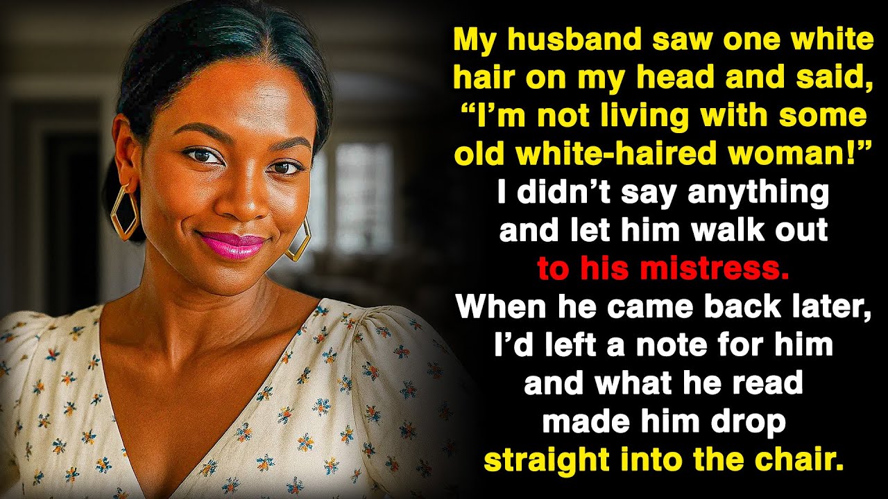 My husband saw one white hair and said: 