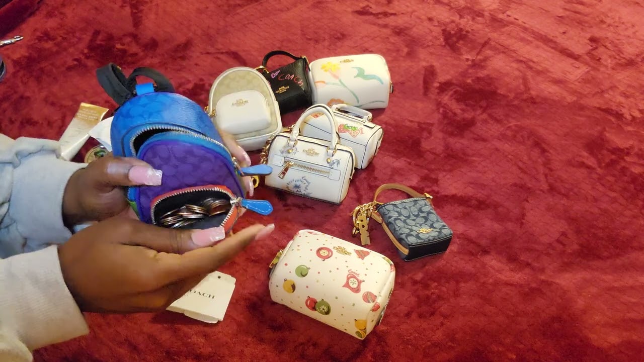 my mini purse charm collection and what fits #coach #coachoutlet 