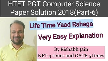 Lect-4.6 | HTET previous year question paper 2018 with solution for PGT computer science - Part 6