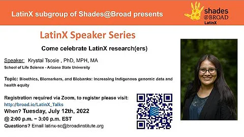 LatinX Speaker Series: Krystal Tsosie, PhD, MPH, MA