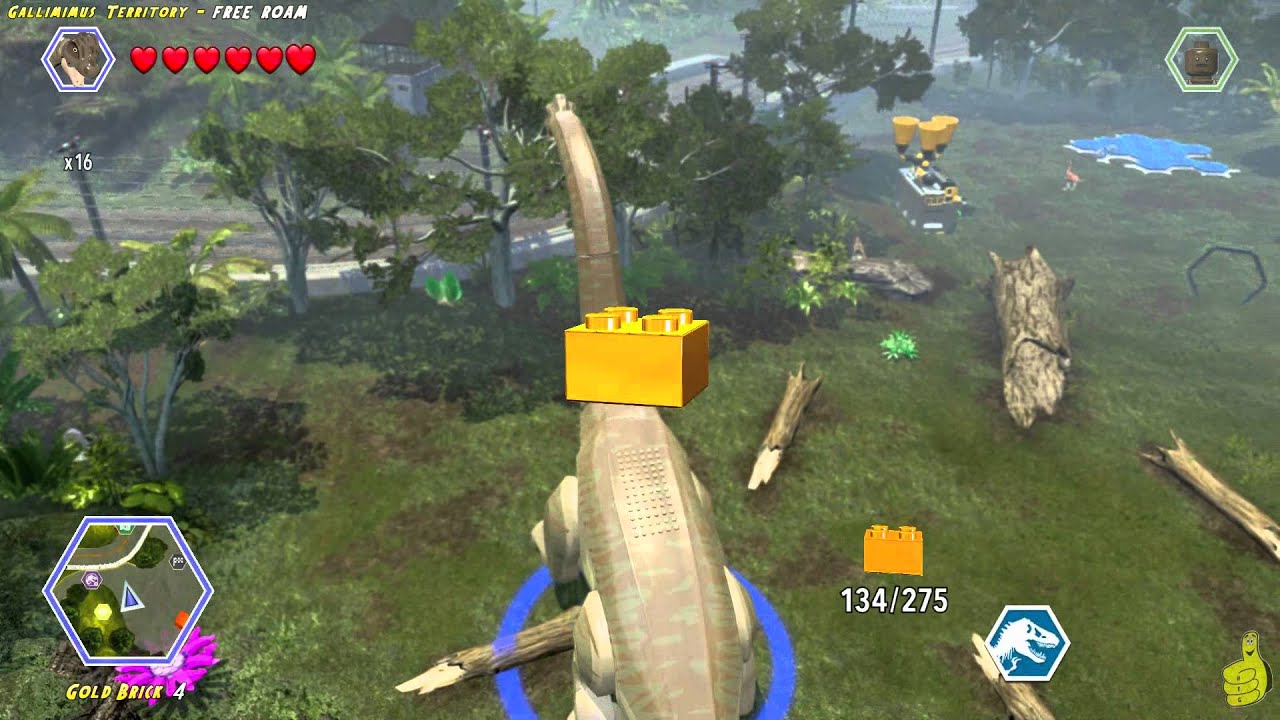 Lego Jurassic World Gallimimus Territory FREE ROAM (All Collectibles