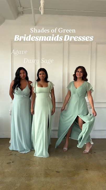 Mix and Match Green Bridesmaid Dresses #azazie #bridesmaidfashion #bridesmaiddresses #wedding #bride