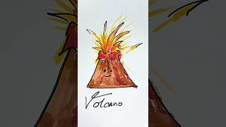 Drawing Volcano By Tutorial #easydrawing #learndrawing #tutorial #volcano #drawingstyles #art