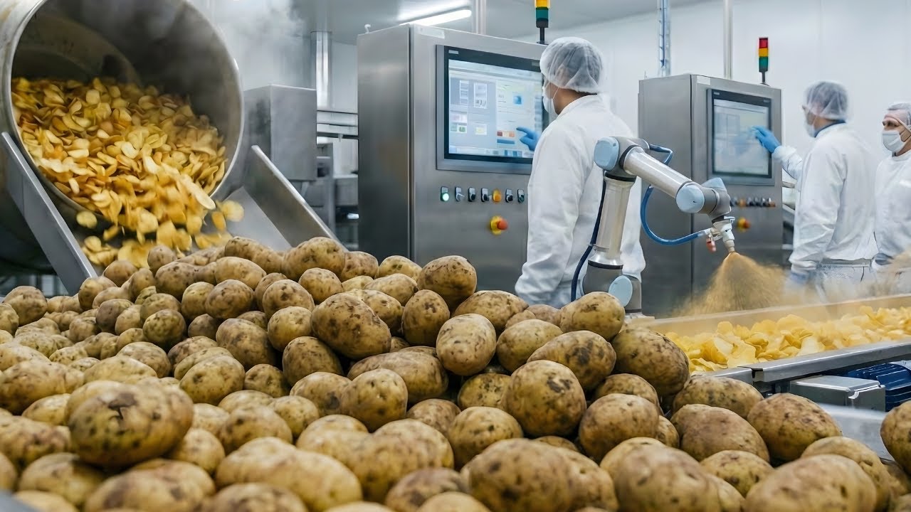 Inside a Modern Pringles Factory – From Whole Potatoes to Stacked Potato Chips(Full Process)
