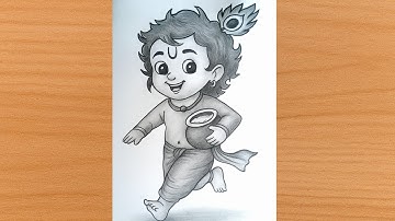 Little Krishna Drawing Step by Step | Krishna Jayanthi Special | Chitra