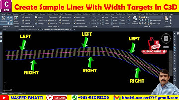 Create Sample Lines With Width Targets In Civil 3d | How to Assign Target for Sample Lines in Civil