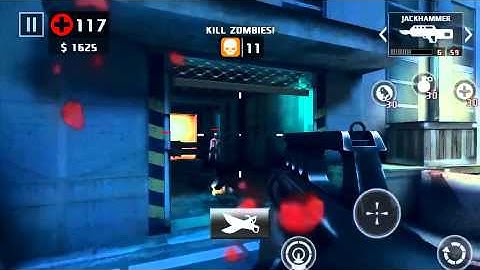 Dead trigger 2 jackhammer & m4 gameplay iOS level 54 on hard.