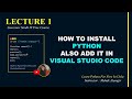 Python installation and integration with visual studio code  python installation