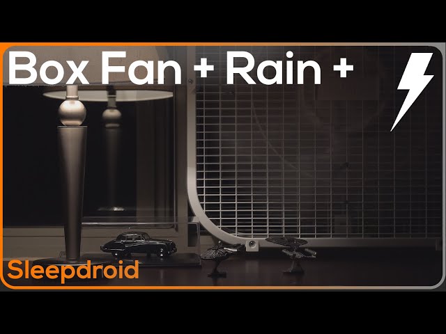 ► Box Fan (Medium Speed) and Rain Sounds for Sleeping with Distant Thunder, Fan Noise and Rain class=