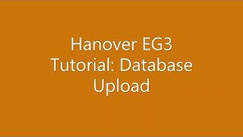 Hanover EG3 Tutorial: Uploading data to the CU