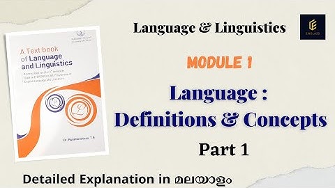 Language : Definitions & Concepts || Language & Linguistics ||5th Sem BA English||Calicut University
