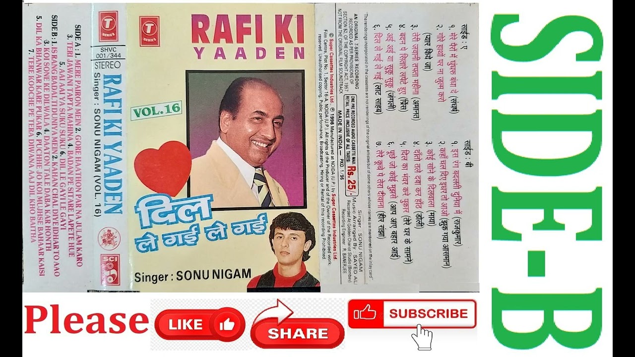 RAFI KI YAADEIN VOLUME 16 BY SONU NIGAM SIDE B