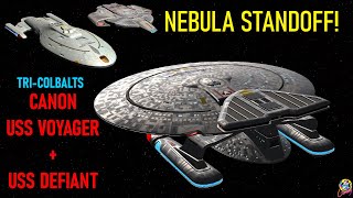 Nebula Class VS USS Voyager & USS Defiant - 2 Battles - Star Trek Starship Battles