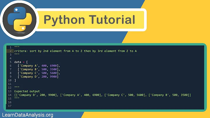 Sort a nested Python list based on multiple elements | Python Tutorial