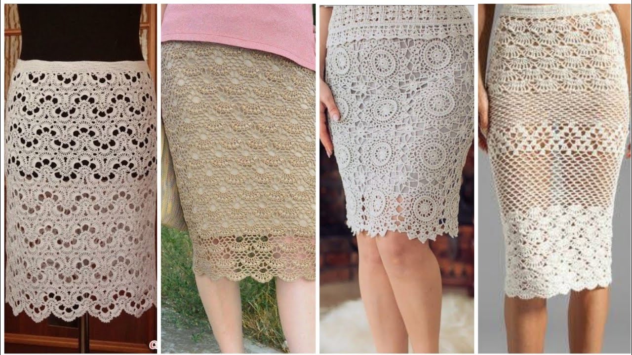 very impressive and stylish crochet doily lace fancy skirts designs